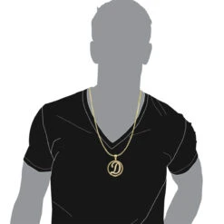 Diamond Initial Pendant For Men 10K Yellow Gold Alphabet Letter Custom Made -Jewelry Sales Store custom made diamond initial e pendant 329ct 10k gold alphabet letter bodye