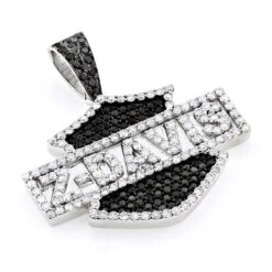 Custom Diamond Pendant For Men 14K White Gold Name Necklace 3.6ct