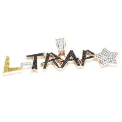 18K Yellow Gold Yellow Black White Diamond Pendant For Men 6ct -Jewelry Sales Store custom made jewelry 18k gold yellow black white diamond pendant for men 6ct ro