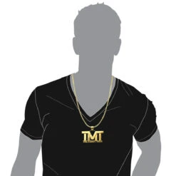 Large 10K Yellow Gold Name Plate Pendant For Men -Jewelry Sales Store custom made jewelry large solid 10k gold name plate pendant for men 001240 bodye