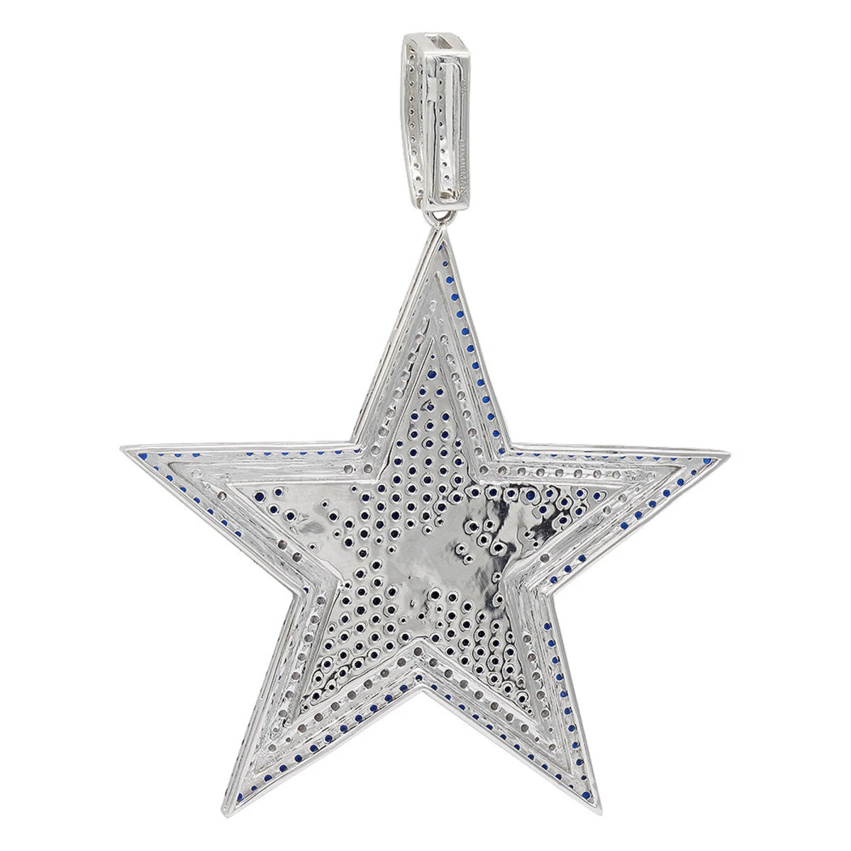 Iced Out Large Star Name Pendant In Sterling Silver For Men 2 Iced Out Large Star Name Pendant In Sterling Silver For Men - Image 2