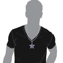 Iced Out Large Star Name Pendant In Sterling Silver For Men 6 Iced Out Large Star Name Pendant In Sterling Silver For Men -Jewelry Sales Store custom made mens name pendant white blue stones star in sterling silver 100498 body