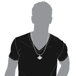 Name Black Diamond Pendant For Men 14K White Gold 0.55ct -Jewelry Sales Store custom made name black diamond pendant for men 14k gold 055ct bodwh