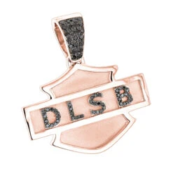 Name Black Diamond Pendant For Men 14K White Gold 0.55ct -Jewelry Sales Store custom made name black diamond pendant for men 14k gold 055ct ro