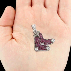 Red Socks Pendant With Diamonds And Rubies 0.3ct -Jewelry Sales Store custom made red socks pendant with diamonds and rubies 03ct 4