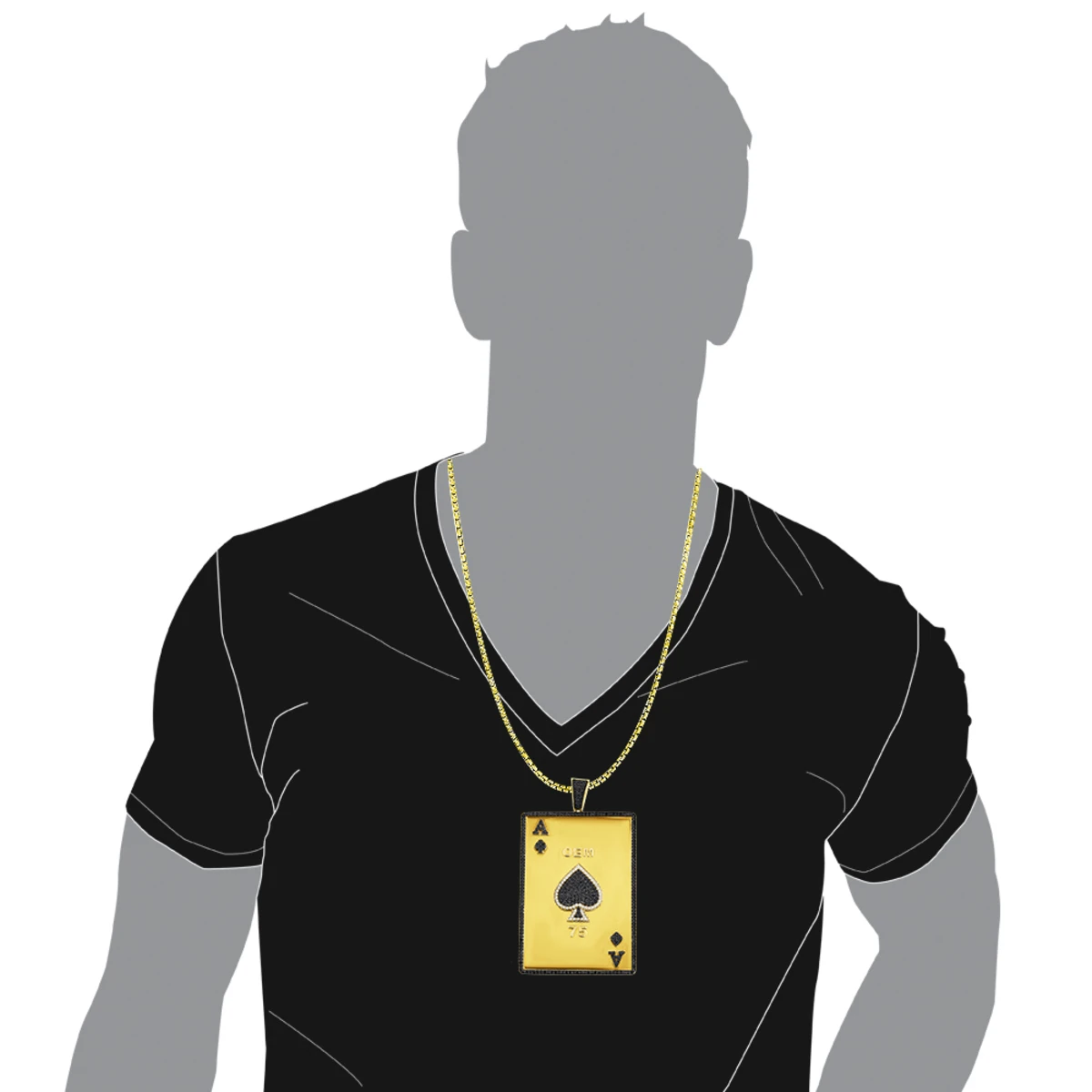 Ace Of Spades Diamond Pendant 10K Yellow Gold Card 11.45ct 3 Ace Of Spades Diamond Pendant 10K Yellow Gold Card 11.45ct - Image 3