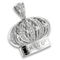 Crown Diamond Charm In Sterling Silver 0.9ct