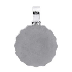 Customizable Medallion Diamond Picture Pendant 1.52 Carats 14K White Gold -Jewelry Sales Store customizable photo medallion diamond pendant 152 carats solid 14k gold 804056 back white