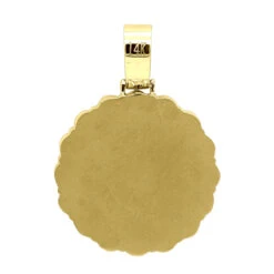 Customizable Medallion Diamond Picture Pendant 1.52 Carats 14K White Gold -Jewelry Sales Store customizable photo medallion diamond pendant 152 carats solid 14k gold 804056 back yellow