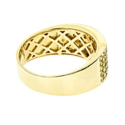 Designer 10K Yellow Gold Yellow Diamond Wedding Band For Men 1.67ct -Jewelry Sales Store designer 10k gold yellow diamond wedding band for men 167ct backye