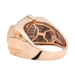 Designer 14K Yellow Gold Men's Diamond Criss Cross Ring 2.5ct -Jewelry Sales Store designer 14k gold mens diamond criss cross ring 25ct backro