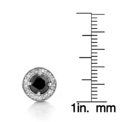 Designer 14K White Gold White Black Diamond Earrings 2.04ct -Jewelry Sales Store designer 14k white black diamond earrings 204ct p 6721 rulerwh