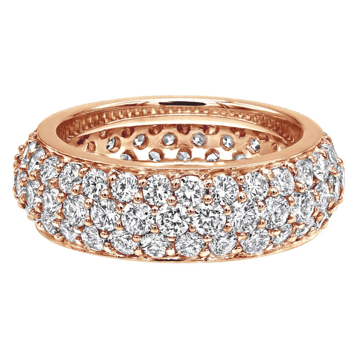 Designer 18K White Gold Pave Diamond Eternity Ring 3.23ct 6 Designer 18K White Gold Pave Diamond Eternity Ring 3.23ct - Image 6