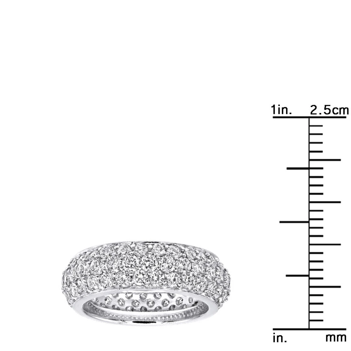 Designer 18K White Gold Pave Diamond Eternity Ring 3.23ct 8 Designer 18K White Gold Pave Diamond Eternity Ring 3.23ct - Image 8
