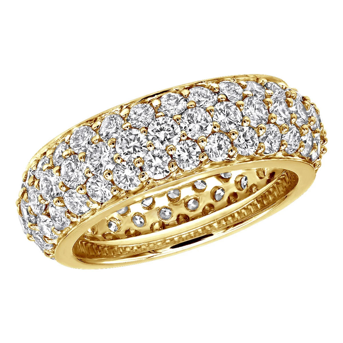 Designer 18K White Gold Pave Diamond Eternity Ring 3.23ct 2 Designer 18K White Gold Pave Diamond Eternity Ring 3.23ct - Image 2