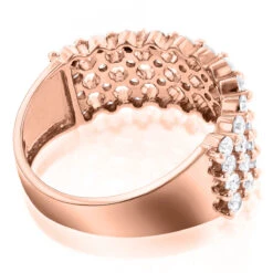 Designer 4 Row Diamond Wedding Band 1.42ct 14K White Gold -Jewelry Sales Store designer 4 row diamond wedding band 142ct 14k gold p 48308 backro