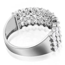 Designer 4 Row Diamond Wedding Band 1.42ct 14K White Gold -Jewelry Sales Store designer 4 row diamond wedding band 142ct 14k gold p 48308 backwh