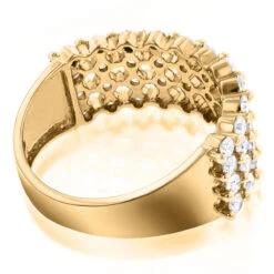 Designer 4 Row Diamond Wedding Band 1.42ct 14K White Gold -Jewelry Sales Store designer 4 row diamond wedding band 142ct 14k gold p 48308 backye