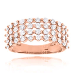 Designer 4 Row Diamond Wedding Band 1.42ct 14K White Gold -Jewelry Sales Store designer 4 row diamond wedding band 142ct 14k gold p 48308 ro