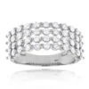 Designer 4 Row Diamond Wedding Band 1.42ct 14K White Gold