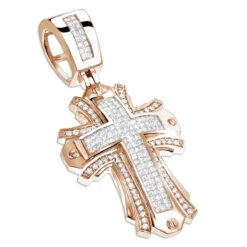 Designer Diamond Cross Pendant 2 Ct 14K White Gold -Jewelry Sales Store designer diamond cross pendant 214ct 14k gold p 47595 ro