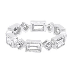 Thin 14K White Gold Princess Cut 3.50ct Diamond Eternity Baguette Band 11 Thin 14K White Gold Princess Cut 3.50ct Diamond Eternity Baguette Band -Jewelry Sales Store designer diamond eternity rings princess cut baguette band 350ct 14k backwh