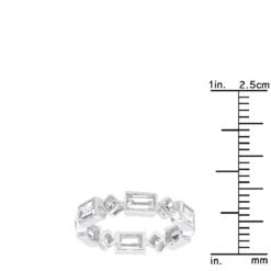 Thin 14K White Gold Princess Cut 3.50ct Diamond Eternity Baguette Band 15 Thin 14K White Gold Princess Cut 3.50ct Diamond Eternity Baguette Band -Jewelry Sales Store designer diamond eternity rings princess cut baguette band 350ct 14k rulerwh