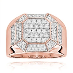 Designer Diamond 14K White Gold Ring For Men By Luxurman -Jewelry Sales Store designer diamond rings for men by luxurman 14k white gold ro