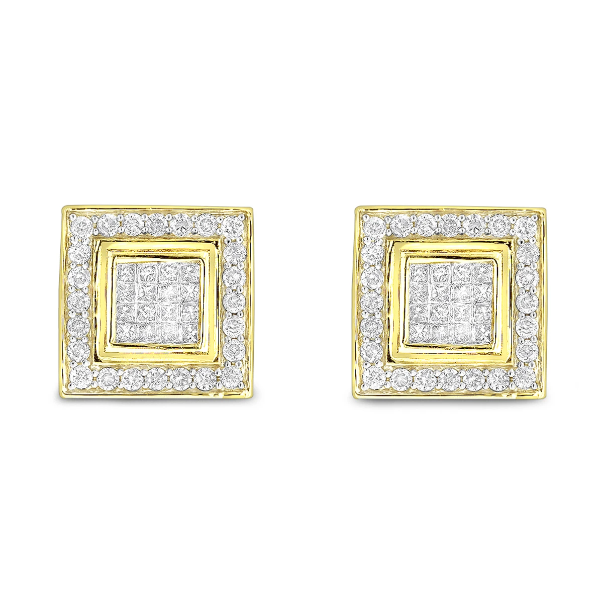 Designer Earrings 14K White Gold Diamond Earrings Studs 1.24 2 Designer Earrings 14K White Gold Diamond Earrings Studs 1.24 - Image 2