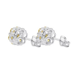 Diamond Clusters 14K Yellow Gold Yellow Diamond Stud Earrings 1ct -Jewelry Sales Store diamond clusters 14k yellow diamond stud earrings 1ct p 6805 backwh