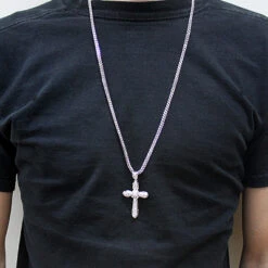 Diamond Cross Necklace 14K White Gold 1.78ct -Jewelry Sales Store diamond cross necklace 14k 178ct p 40388bod