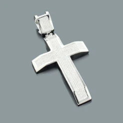 Diamond Cross Pendant Sterling Silver 1.24ct