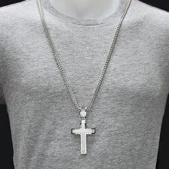 Diamond Cross Pendant Sterling Silver 1.24ct -Jewelry Sales Store diamond cross pendant sterling silver 103ct p 47879bod