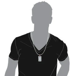 Diamond Dog Tag Military Pendant With Rubies & Diamonds 1.25ct 14K White Gold -Jewelry Sales Store diamond dog tag military pendant with diamonds 125ct 14k bodwh