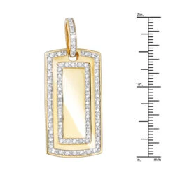 14K Yellow Gold Real Diamond Dog Tag Military Pendant With Diamonds 1ct -Jewelry Sales Store diamond dog tag military pendant with diamonds 125ct p 6988 rulerye