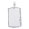 Diamond Dog Tag Pendant In Sterling Silver 0.48ct