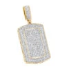 Diamond Dog Tags 10K Yellow Gold Iced Out Small Dog Tag Pendant By Luxurman