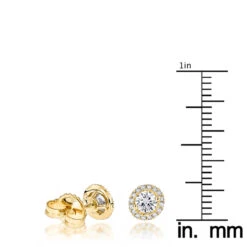 14K Yellow Gold Halo Design 1 Carat Diamond Stud Earrings For Men & Women Sale -Jewelry Sales Store diamond studs 14k cluster diamond stud earrings 70ct p 6934 rulerye 1