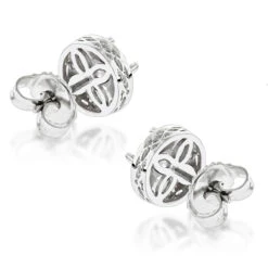 Diamond Studs 14K White Gold Cluster Diamond Stud Earrings .82ct -Jewelry Sales Store diamond studs 14k cluster diamond stud earrings 82ct p 6935 backwh