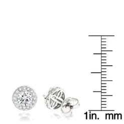 Diamond Studs 14K White Gold Cluster Diamond Stud Earrings .82ct -Jewelry Sales Store diamond studs 14k cluster diamond stud earrings 82ct p 6935 rulerwh