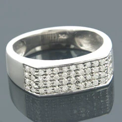 Diamond Wedding Bands 10K White Gold Diamond Wedding Band 0.68ct