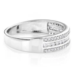 Diamond Wedding Bands 14K White Gold Designer Diamond Ring 0.5ct -Jewelry Sales Store diamond wedding bands 14k designer diamond band 059ct p 6514 backwh