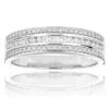 Diamond Wedding Bands 14K White Gold Designer Diamond Ring 0.5ct