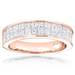 2 Carat Princess Cut Invisible Set Diamond 14K White Gold Wedding Band -Jewelry Sales Store diamond wedding rings 14k diamond wedding band 186 p 7038 ro