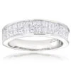 2 Carat Princess Cut Invisible Set Diamond 14K White Gold Wedding Band