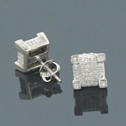 Discount Diamond Earrings 14K White Gold Diamond Stud Earrings .44