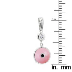 14K White Gold & Diamond Evil Eye Pendant Pink 0.10 -Jewelry Sales Store evil eye jewelry 14k diamond evil eye pendant pink 010 p 6228 rulerwh