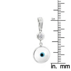 14K White Gold & Diamond White Evil Eye Pendant 0.10 -Jewelry Sales Store evil eye jewelry 14k diamond evil eye pendant white 10 p 6229 rulerwh