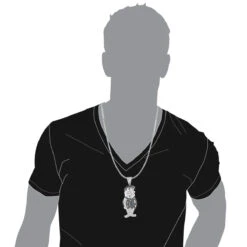 Fred Flintstones Diamond Pendant Sterling Silver Cartoon Character 2.25ct 5 Fred Flintstones Diamond Pendant Sterling Silver Cartoon Character 2.25ct -Jewelry Sales Store fred flinstones diamond pendant sterling silver cartoon character 225ct bodwh