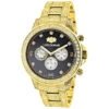 Fully Iced Out Men's Diamond Watch 3ct Yellow Gold Plt Luxurman Swiss Movement